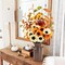 22.5" Fall Artificial Sunflower Centerpieces with Metal Pot, Fall Table Centerpieces Faux Sunflower Potted Plants Silk Flowers Floral Arrangement for Autumn Harvest Home Decoration